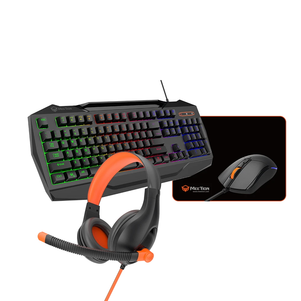 Meetion 4-in-1 PC Gaming Kit C490 – Complete Gaming Combo | Keyboard, Mouse, Hea